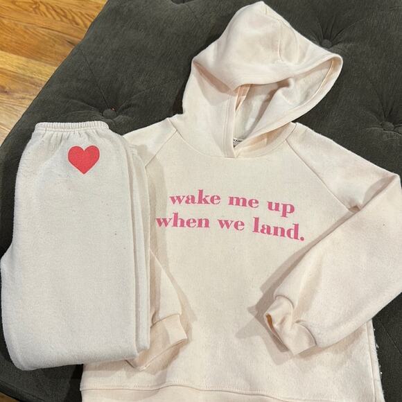 Project social T wake me up when we land sweatshirt and sweatpant set size 4 - Picture 2 of 6